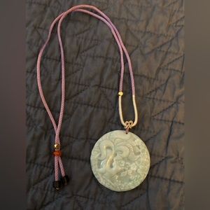 Carved jade necklace